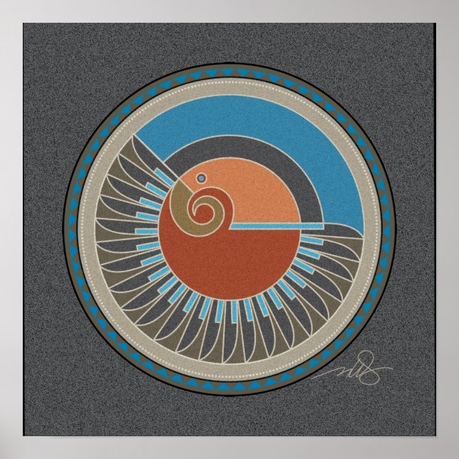 Spirit Of Eagle gray background Poster (Front)