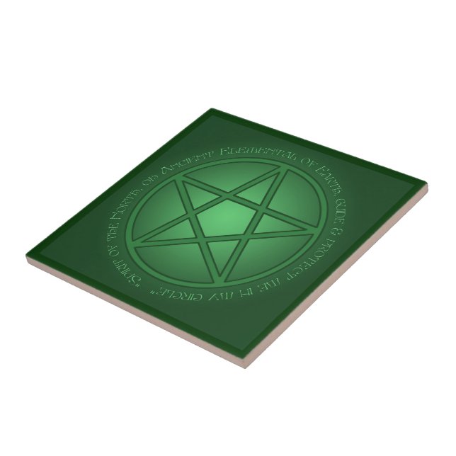 Spirit of Earth Pentacle Altar Tile (Side)
