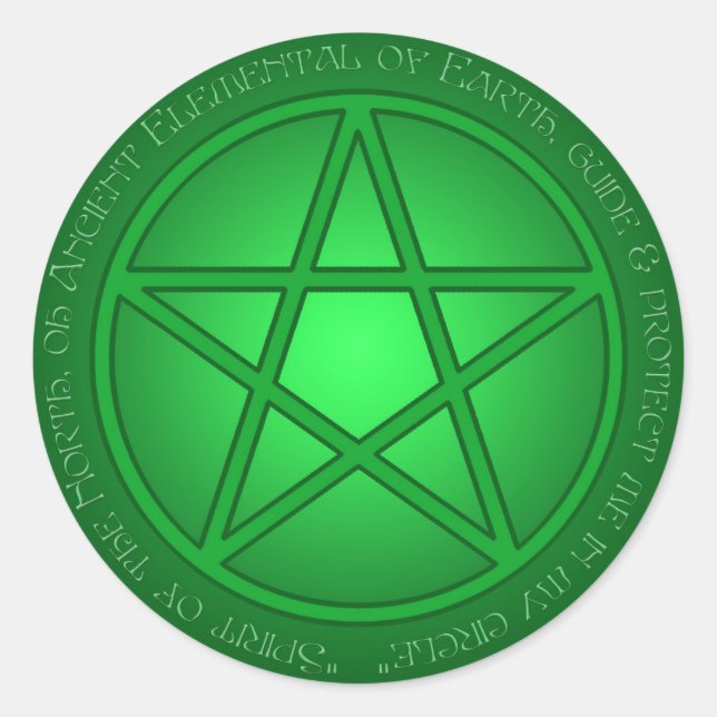 Spirit of Earth Pentacle Classic Round Sticker (Front)