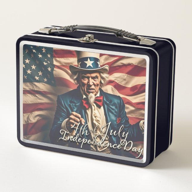 Spirit of Freedom in Red, White and Blue Metal Lunch Box (Front)