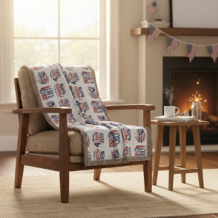 Spirit of Independence Fourth of July  Throw Blanket