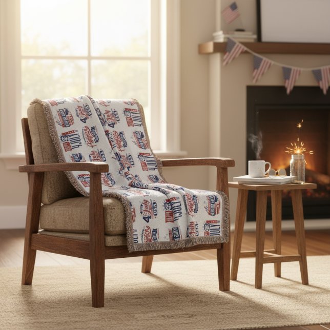 Spirit of Independence Fourth of July  Throw Blanket (Spirit of Independence Fourth of July Throw Blanket)