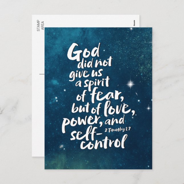 Spirit of Love NO FEAR Christian Faith Jesus God Holiday Postcard (Front/Back)