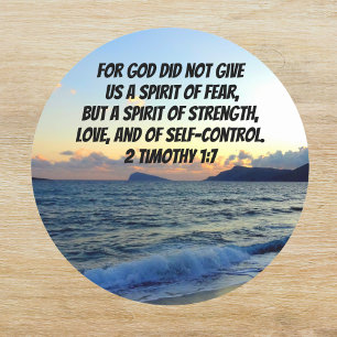 Spirit of Love Not Fear 2 Timothy 1:7 Bible Verse Classic Round Sticker