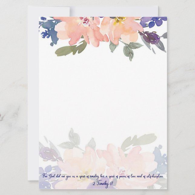 Spirit of Power pink watercolor floral   Card (Front)
