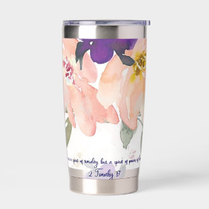 Spirit of power watercolor floral Christian Insulated Tumbler