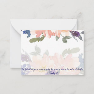 Spirit of power watercolor floral Christian Note C Card