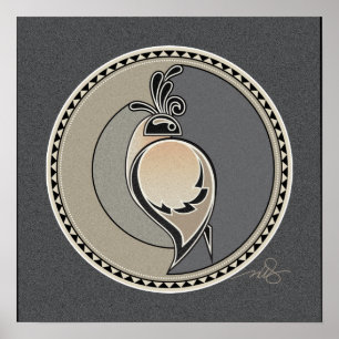 Spirit Of Quail grey background Poster