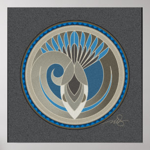 Spirit Of Sky Snake gray background Poster