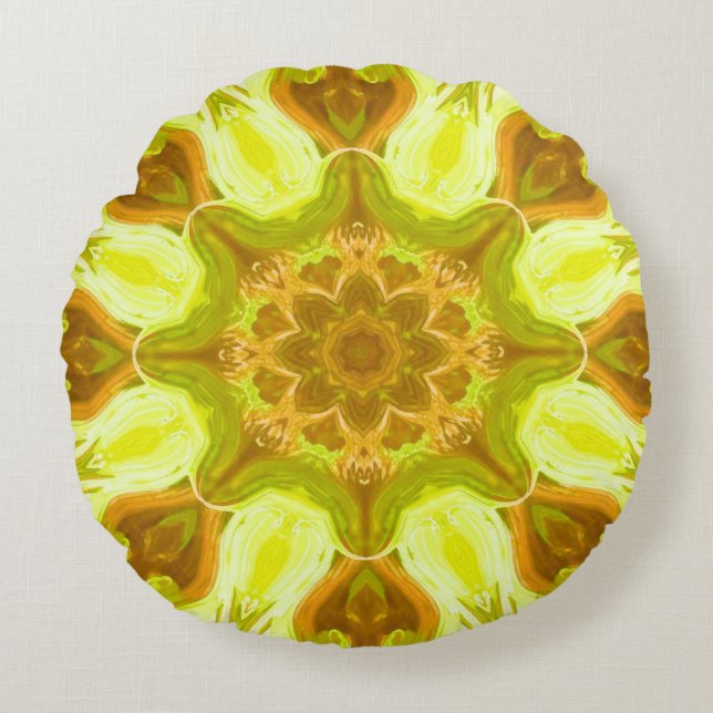Spirit of solar foliage abstract Pattern  Round Cushion (Front)