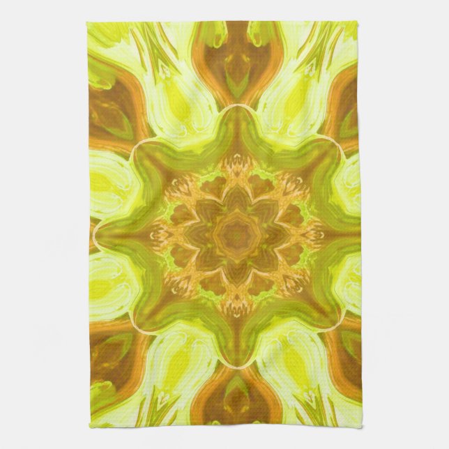 Spirit of solar foliage abstract Pattern  Tea Towel (Vertical)