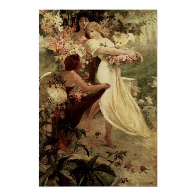 Spirit Of Spring by Alphonse Mucha Poster (Front)