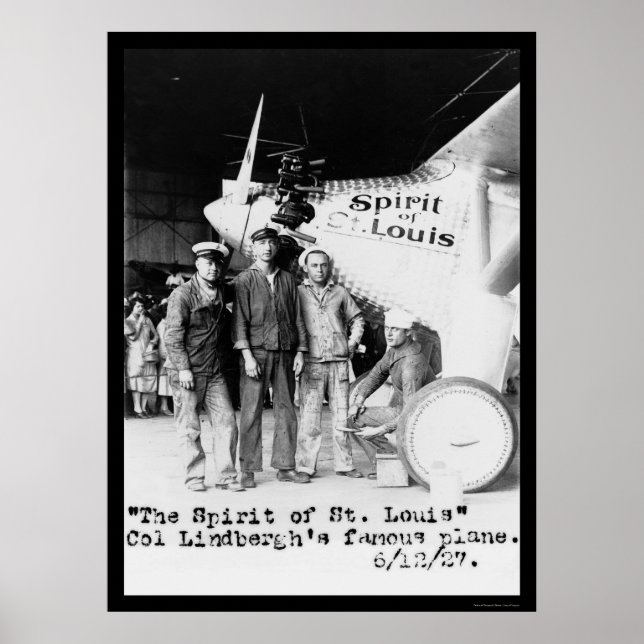 Spirit of St. Louis Aeroplane 1927 Poster (Front)