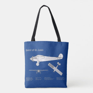 Spirit of St. Louis - Airplane Blueprint Plans ABD Tote Bag