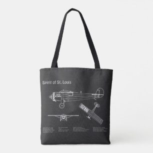 Spirit of St. Louis - Airplane Blueprint Plans PD Tote Bag