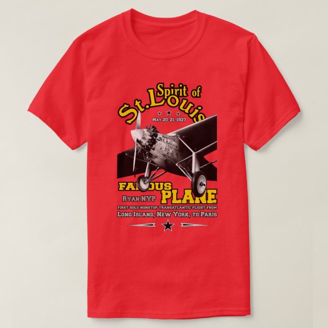 Spirit of StLouis Famous Plane T-Shirt (Design Front)