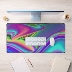 Spirit of Summer Breeze Abstract 3D Rainbowart Desk Mat