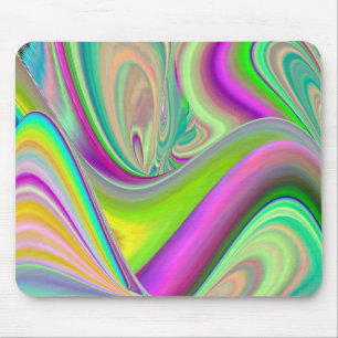 Spirit of Summer Breeze , Abstract 3D Rainbowart Mouse Pad