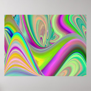 Spirit of Summer Breeze Abstract 3D Rainbowart Poster