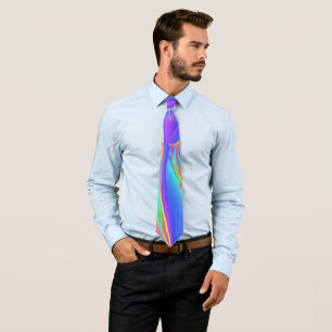 Spirit of Summer Breeze , Abstract 3D Rainbowart Tie