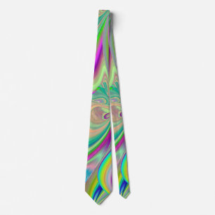 Spirit of Summer Breeze , Abstract 3D Rainbowart Tie