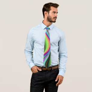 Spirit of Summer Breeze , Abstract 3D Rainbowart Tie