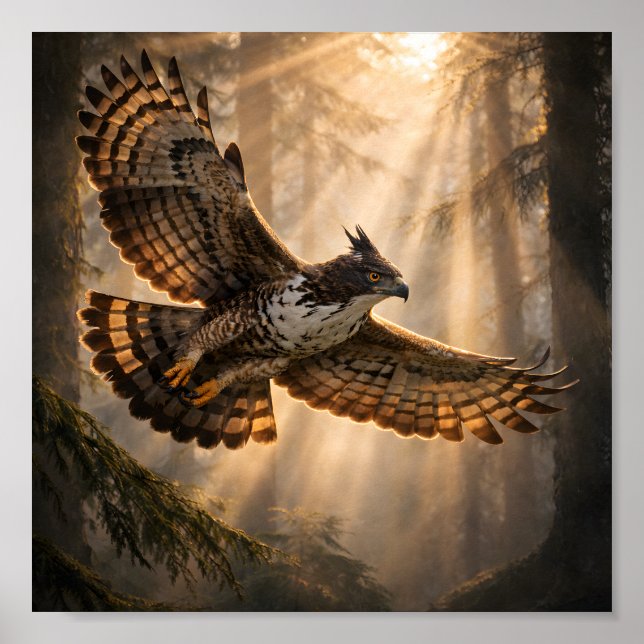 Spirit of the Deep Forest – Mountain Hawk-Eagle Poster (Front)