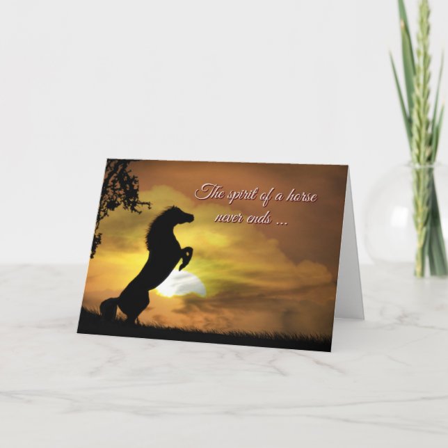 Spirit of the Horse Sympathy Memorial Spiritual Card (Front)
