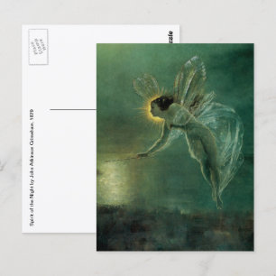 Spirit of the Night by Grimshaw, Victorian Fairy Postcard
