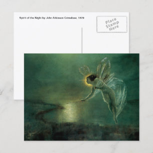 Spirit of the Night by Grimshaw, Victorian Fairy Postcard