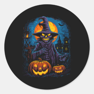Spirit Of The Night Halloween Scary Spooky Ghost Classic Round Sticker