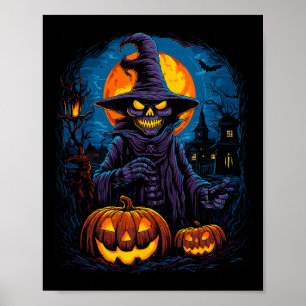 Spirit Of The Night Halloween Scary Spooky Ghost Poster