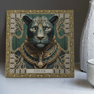 Spirit of the Panther Personalised Tribal Ceramic Tile