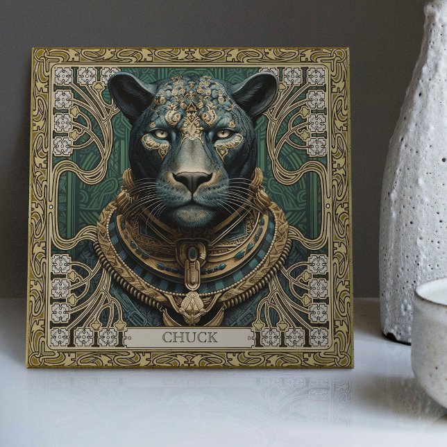 Spirit of the Panther Personalised Tribal Ceramic Tile (Creator Uploaded)