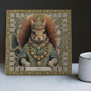 Spirit of the Squirrel Personalised Tribal Jewels Ceramic Tile