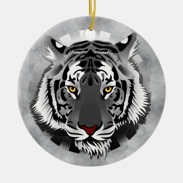 Spirit of the Tiger Ceramic Tree Decoration (Front)