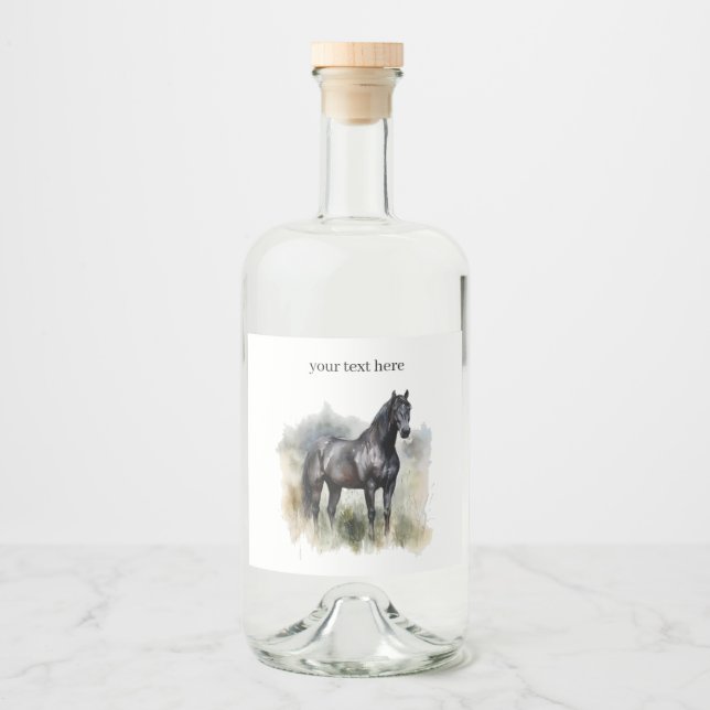Spirit of the Wild Stallion, custom Liquor Bottle Label (Front)