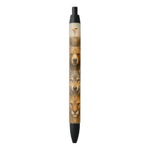 Spirit of the Wild – Totem Pole Art  Black Ink Pen