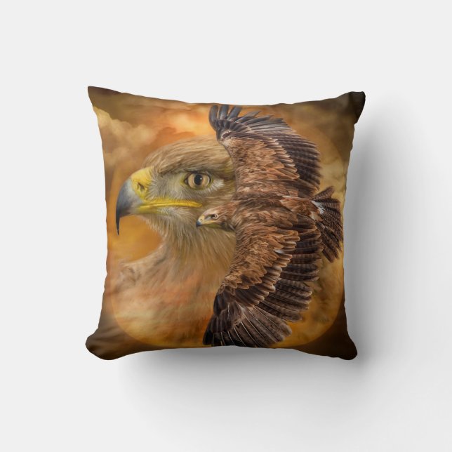 Spirit Of The Wind Eagle Art Designer Pillow (Front)
