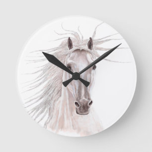 Spirit of the Wind Horse -vintage- Round Clock