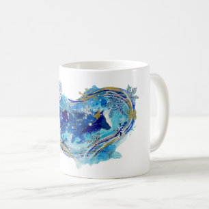 Spirit of the Winter Storm Wolf Watercolor Coffee Mug