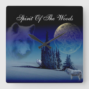 Spirit Of The Woods Square Wall Clock