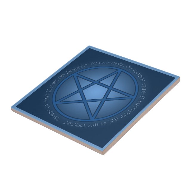 Spirit of Water Pentacle Altar Ceramic Tile (Side)