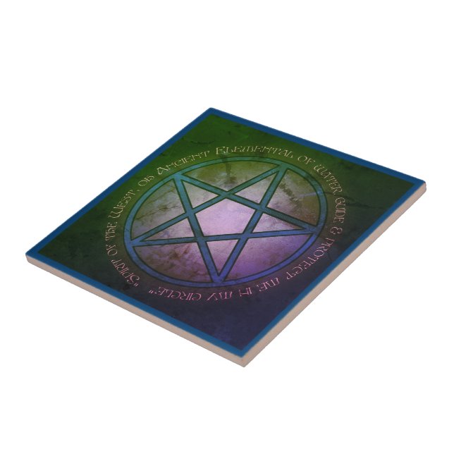 Spirit of Water Pentacle Ceramic Tile (Side)