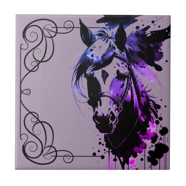 Spirit Pony 3 Lavender Ceramic Tile (Front)
