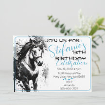 Spirit Pony 9 Birthday Invitation