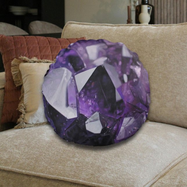 spirit quartz healing holistic purple amethyst round cushion (spirit quartz healing holistic purple amethyst round pillow)
