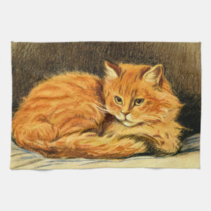 Spirit the ginger cat tea towel