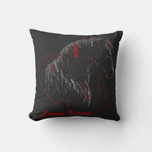 Spirit Unbroken Horse Typography Art Cushion