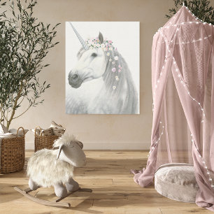 Spirit Unicorn with Flowers in Mane Canvas Print